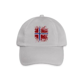 Norwegischer Stolz, Norwegische Flagge - Baseballkappe - Grau - Vorne