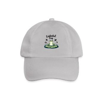 Existenzieller Frosch – Lustiges Grübelmotiv - Baseballkappe - Grau - Vorne