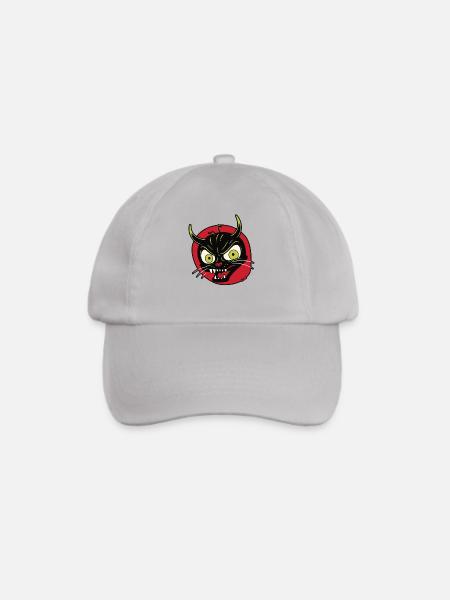 Teuflische Fratze einer Teufel Katze - Baseballkappe - Grau
