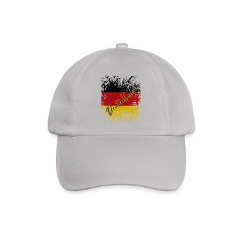 Deutsche Grunge-Flagge, deutscher Stolz - Baseballkappe - Grau - Vorne