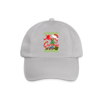   Weihnachten mit dem Baum u Weihnachtsgeschenken  - Baseballkappe - Grau - Vorne