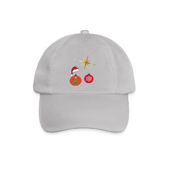 Weihnachtsstern und Weihnachtskugel - Baseballkappe - Grau - Vorne