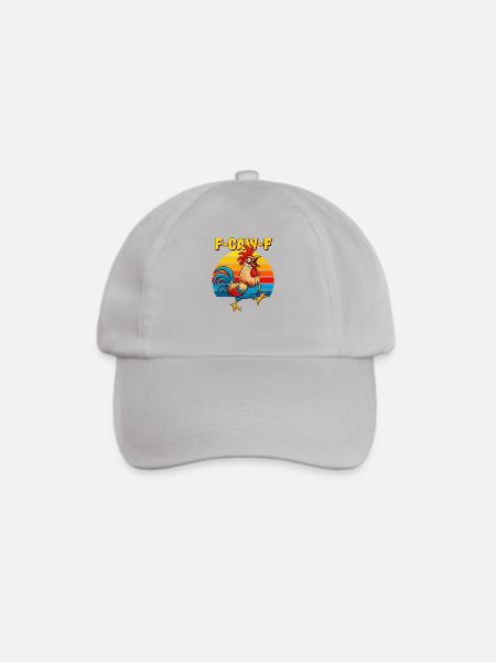 Funny F Caw F Chicken Rooster Retro - Baseballkappe - Grau