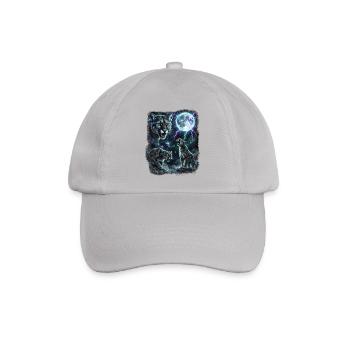 Vintage Wildkatze Mond Blitz Retro Wildlife Tiere - Baseballkappe - Grau - Vorne