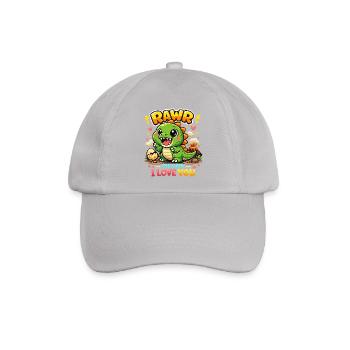 Dino Rawr, ich liebe dich - Baseballkappe - Grau - Vorne