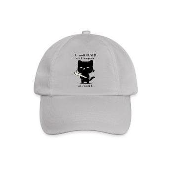 Schwarze Katze. Könnte vielleicht jedem wehtun. - Baseballkappe - Grau - Vorne
