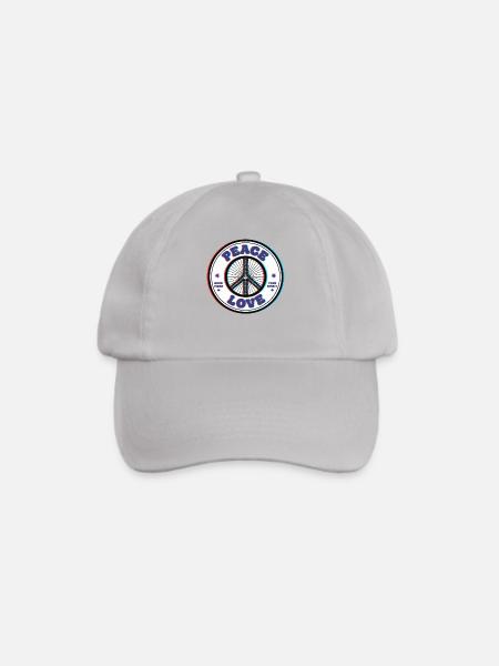 Hippie-Psychedelisches Peace-Sign Friedensliebe - Baseballkappe - Grau