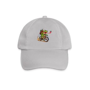 Funny Frog Riding Bicycle Cartoon - Baseballkappe - Grau - Vorne