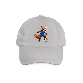 Fußballspielender Red Panda - Baseballkappe - Grau - Vorne