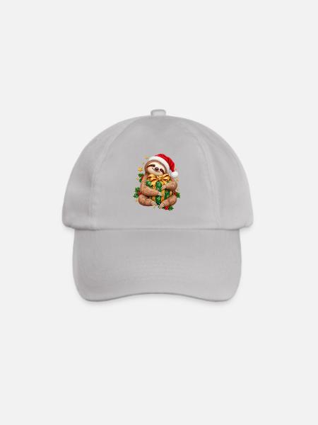Weihnachtsfaultier Kuschelgeschenk - Baseballkappe - Grau