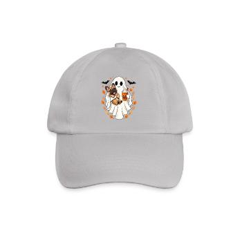  Halloween Geist Mit Französischer Bulldogge Und - Baseballkappe - Grau - Vorne
