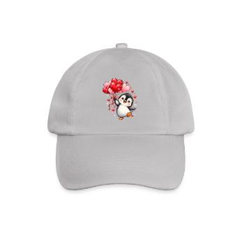 Pinguin Valentinstag Liebe Herzen Geschenk Süß - Baseballkappe - Grau - Vorne