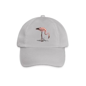 Rosa Flamingo - Baseballkappe - Grau - Vorne