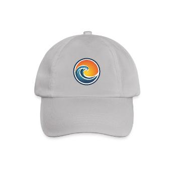surfende Welle, Welle Logo, Wassersport, Meer - Baseballkappe - Grau - Vorne