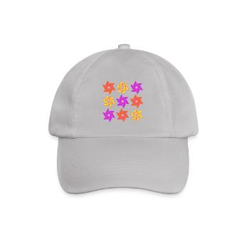 Rosenblüte Lebendiges geometrisches Kaleidoskop - Baseballkappe - Grau - Vorne