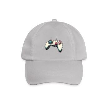 Gamepad, Gamepad, Controller-Logo und Joystick - Baseballkappe - Grau - Vorne