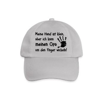 Opa um den Finger wickeln - Baseballkappe - Grau - Vorne