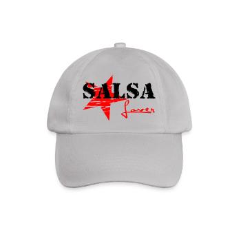Salsa Lover black - Red Star - Salsa Dance Shirts - Baseballkappe - Grau - Vorne