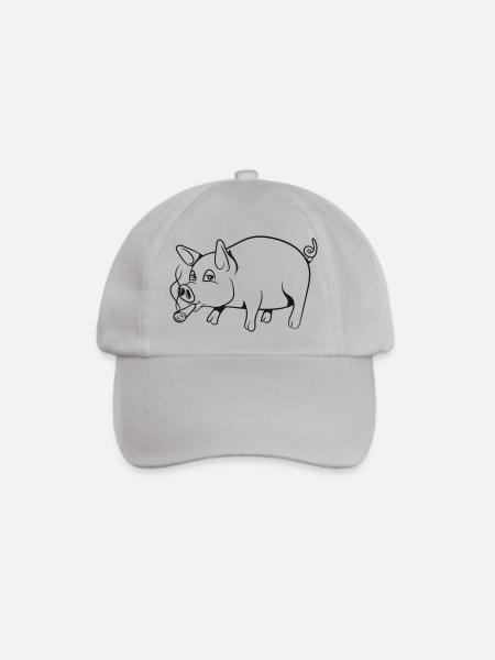 Schwein Ferkel Tier - Baseballkappe - Grau
