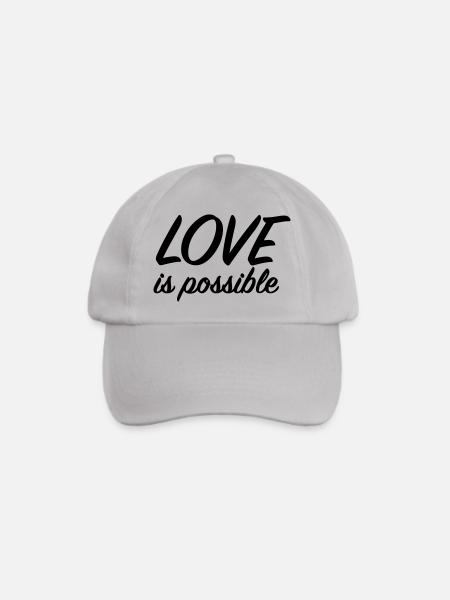Liebe ist möglich – Positive Liebesbotschaft - Baseballkappe - Grau