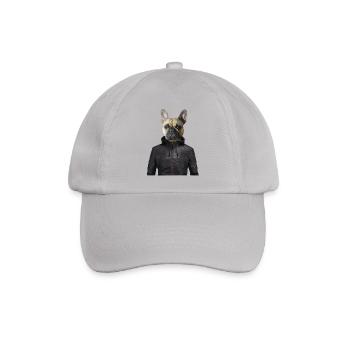 bulldog veste humour fantaisie cuir chien animal d - Baseballkappe - Grau - Vorne