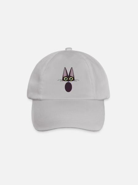Schwarze Katze - Baseballkappe - Grau