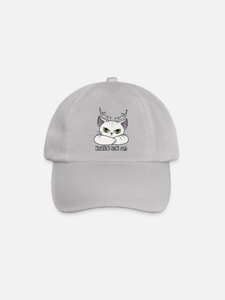 Rentier war aus Katze Weihnachten Lustige Sprüche - Baseballkappe - Grau