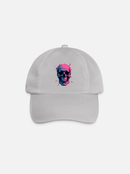 Neon Skull - Baseballkappe - Grau