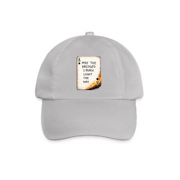 Vintage Pokerkarte mit Flammen Statement Design - Baseballkappe - Grau - Vorne