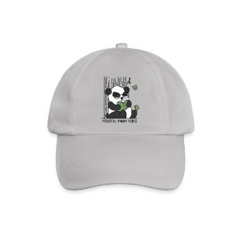 Friedliche Panda-Vibes - Baseballkappe - Grau - Vorne
