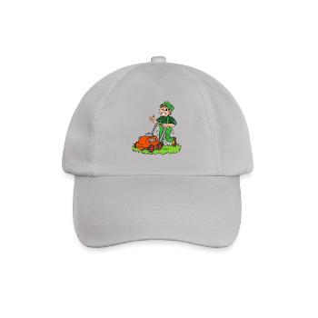 Gärtner mit Rasenmäher - Baseballkappe - Grau - Vorne