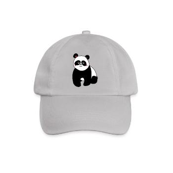 Niedlicher Kawaii Chibi Panda - Baseballkappe - Grau - Vorne