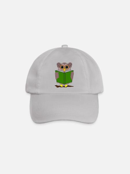 owl eule kautz uhu books buch buecher lesen - Baseballkappe - Grau