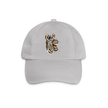 Zebra lachen - Baseballkappe - Grau - Vorne