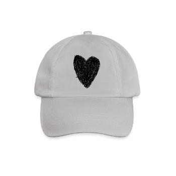 schwarzes Herz - Baseballkappe - Grau - Vorne