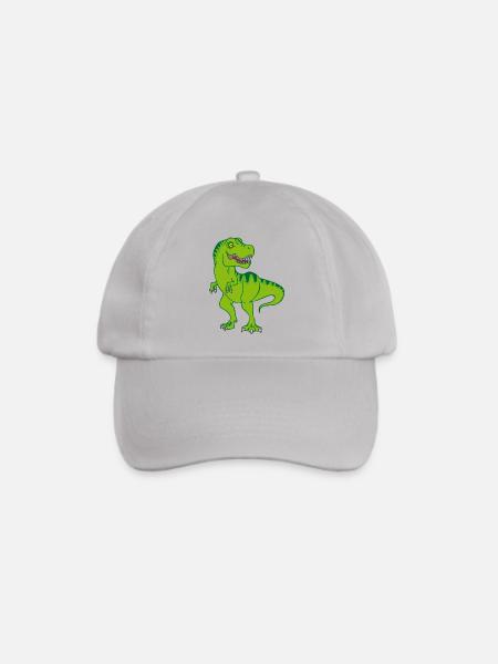 T-Rex / grüner Comic Dinosaurier - Baseballkappe - Grau