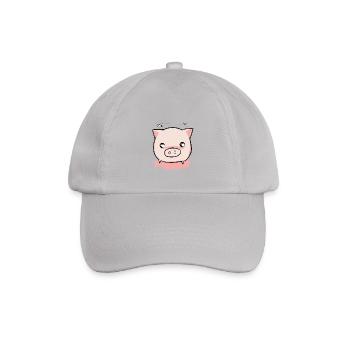 Schwein Ferkel - Baseballkappe - Grau - Vorne