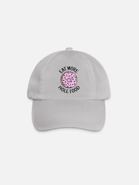 Eat More Hole Food witziger Donut Geschenk - Baseballkappe - Grau