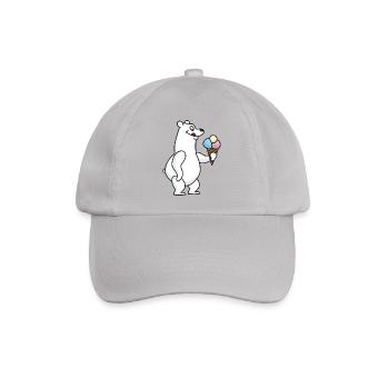 Eisbär Eiskrem Eiscreme Kugeleis Winter - Baseballkappe - Grau - Vorne