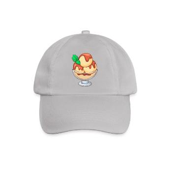 Eis Speiseeis Eiskrem Eiscreme Kugeleis Eisbecher - Baseballkappe - Grau - Vorne