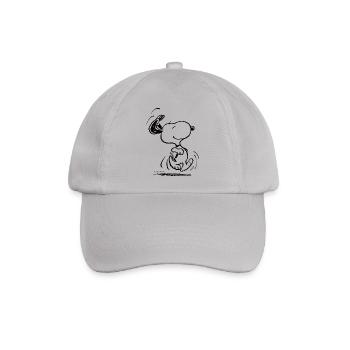 Peanuts Snoopy Freut Sich Lustig Happy Witzig - Baseballkappe - Grau - Vorne