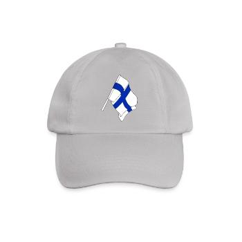 Flagge von Finnland - Baseballkappe - Grau - Vorne