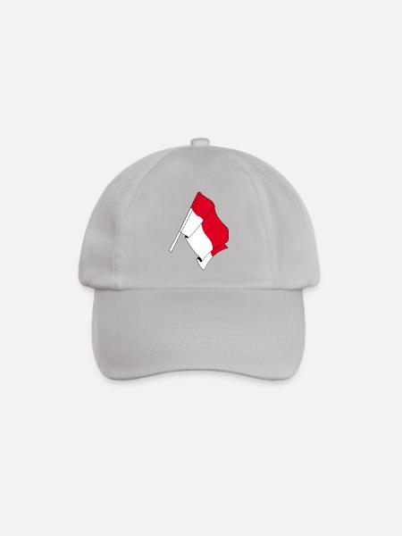 Flagge Indonesien - Baseballkappe - Grau