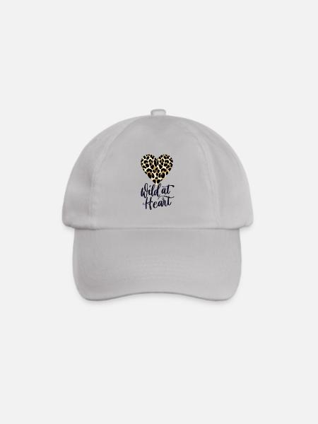 Wild at Heart. Leoparden-Print - Baseballkappe - Grau