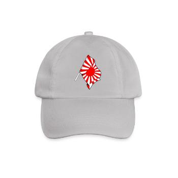 Aufgehende Sonne Flagge auf Stick - Baseballkappe - Grau - Vorne