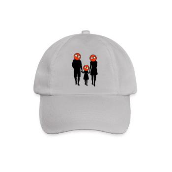 Familie Silhouette Liebe Kinder Eltern Mama Papa - Baseballkappe - Grau - Vorne