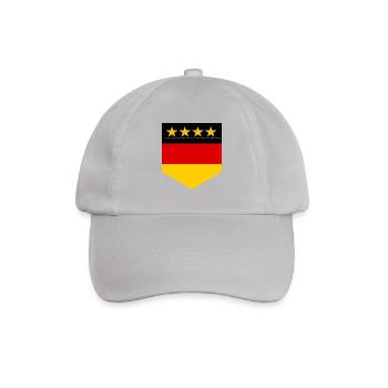 Deutschland Deutschlandfahne Hemdtasche 4 Sterne - Baseballkappe - Grau - Vorne