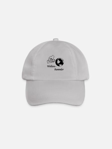 Weltenbummler SVG - Baseballkappe - Grau