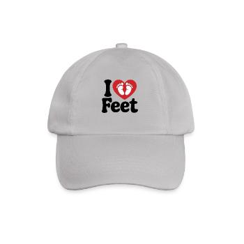 I Love Feet – Lustiges Fußpflege Motiv - Baseballkappe - Grau - Vorne