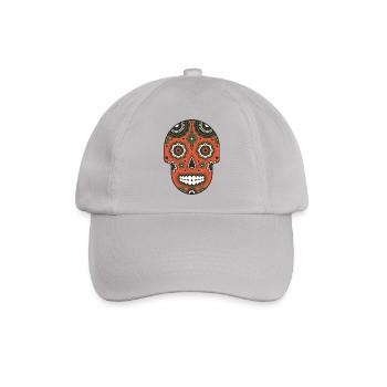 Retro Sugar Skull (Totenkopf) - Baseballkappe - Grau - Vorne